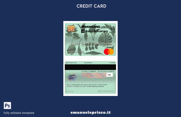 modello mastercard Banco Bolivariano stile verificato Ecuador